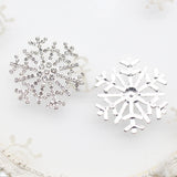 10pcs 33mm Snowflake Alloy Rhinestone DIY Christmas Holiday Making Accessories