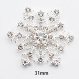 10pcs 33mm Snowflake Alloy Rhinestone DIY Christmas Holiday Making Accessories