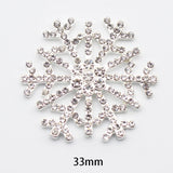 10pcs 33mm Snowflake Alloy Rhinestone DIY Christmas Holiday Making Accessories