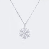Snowflake Pendant Necklace Stainless Steel Long Chain Wedding Jewelry