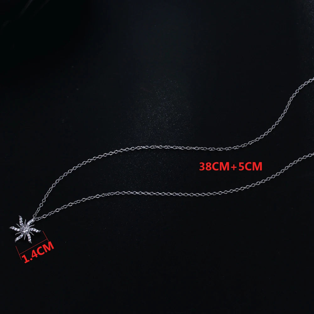 Snowflake Silver Necklace for Women Choker Chain