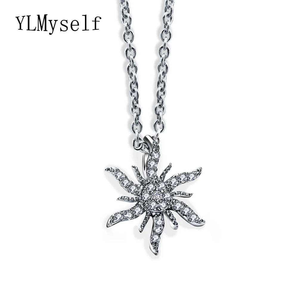 Snowflake Silver Necklace for Women Choker Chain