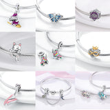 Snowflake Snowglobe Dangle Charms Silver 925 for Women Jewelry Making