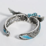 Snowflake Wing Bangle Bracelet Silver Crystal Jewelry