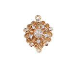 Zircon Inlaid Double Ring Retro D Pendant DIY Jewelry Accessories