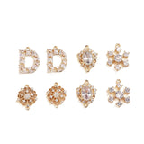 Zircon Inlaid Double Ring Retro D Pendant DIY Jewelry Accessories