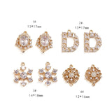 Zircon Inlaid Double Ring Retro D Pendant DIY Jewelry Accessories