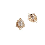 Zircon Inlaid Double Ring Retro D Pendant DIY Jewelry Accessories