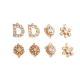 Zircon Inlaid Double Ring Retro D Pendant DIY Jewelry Accessories
