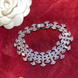 Snowflake Water Drop Bracelet Double Row Crystal Sparkling Hand Chain
