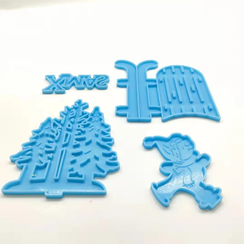 Snowman Christmas Tree Silicone Mold for Epoxy Resin Casting