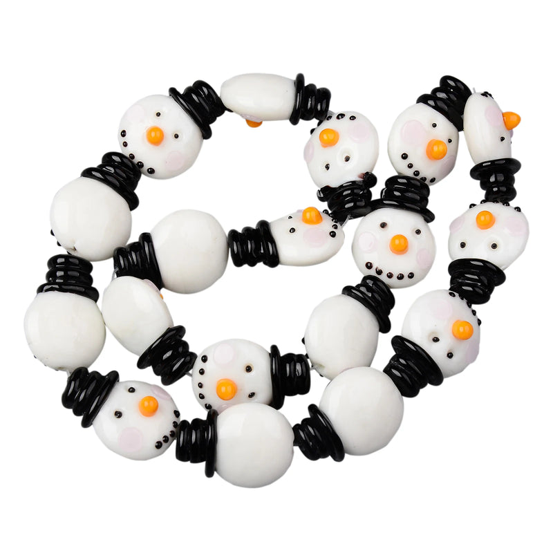 Snowman Santa Claus Christmas Lampwork Bead Charms DIY Jewelry Making