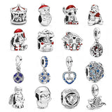 925 Sterling Silver Snowman & Santa Hat Charm for Bracelet DIY Jewelry