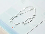 925 Silver Double Layer Snake Bone Chain Bracelet GTLS415