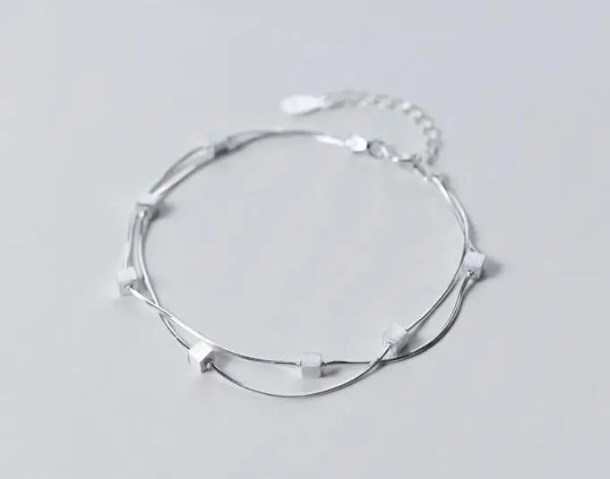 925 Silver Double Layer Snake Bone Chain Bracelet GTLS415