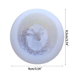 Christmas Deer Wreath Soap Candle Mould Silicone DIY Gift