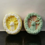 Christmas Deer Wreath Soap Candle Mould Silicone DIY Gift