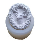Christmas Deer Wreath Soap Candle Mould Silicone DIY Gift