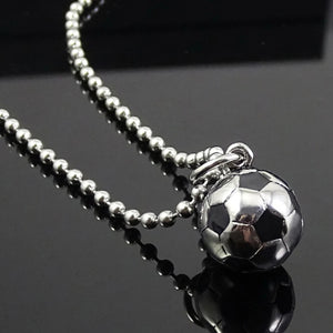 Soccer Ball Pendant Stainless Steel Soccer Necklace Pendant