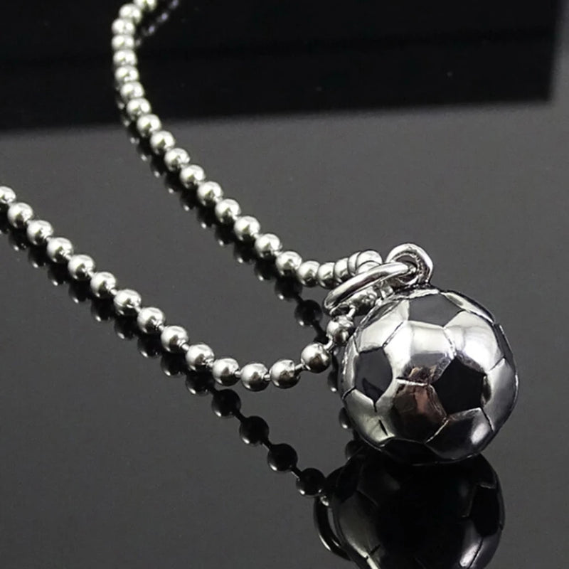 Soccer Ball Pendant Stainless Steel Soccer Necklace Pendant