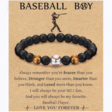 Sports Charm Bracelet for Teen Boys - Team Son Grandson Brother Nephew Friend