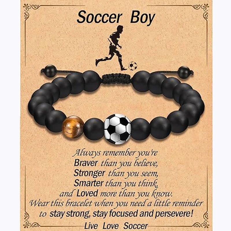 Sports Charm Bracelet for Teen Boys - Team Son Grandson Brother Nephew Friend