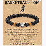 Sports Charm Bracelet for Teen Boys - Team Son Grandson Brother Nephew Friend