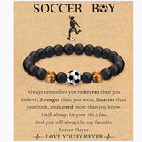 Sports Charm Bracelet for Teen Boys - Team Son Grandson Brother Nephew Friend