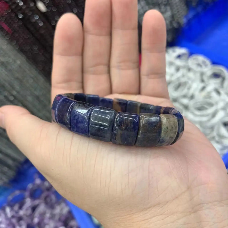Sodalite Stone Beads Bracelet Gemstone Jewelry Bangle Gift