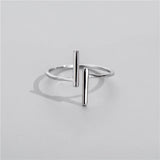 Sodrov Silver 925 Double T Ring Open Adjustable Classic Silver Ring