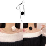 Soft Flower Tie Cravat Wedding Necklace Gift for Women Teens Girls