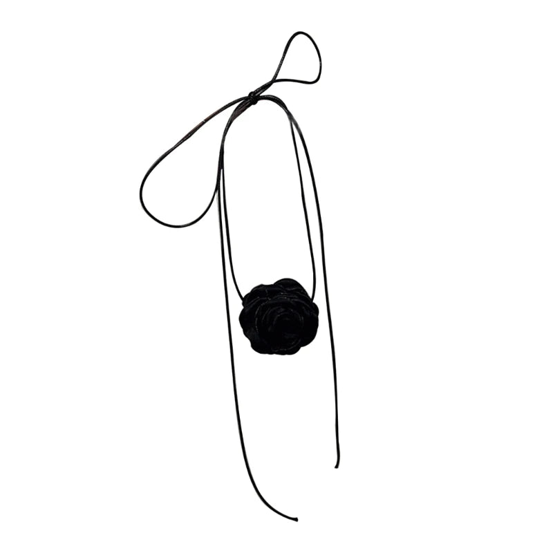 Soft Flower Tie Cravat Wedding Necklace Gift for Women Teens Girls