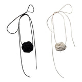 Soft Flower Tie Cravat Wedding Necklace Gift for Women Teens Girls