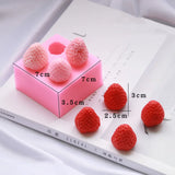 3D Strawberry Silicone Stencil Craft DIY Soft Casting Die Simulation Template