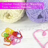 Soft Handle Crochet Hooks Kit Yarn Knitting Needles Set