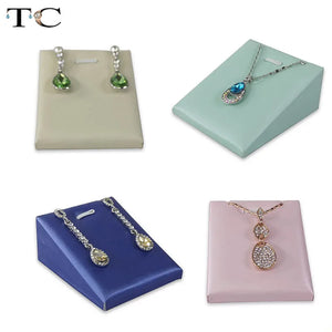 PU Leather Necklace Display Stand Pendant Orgnaizer Holder Earring Display Stand