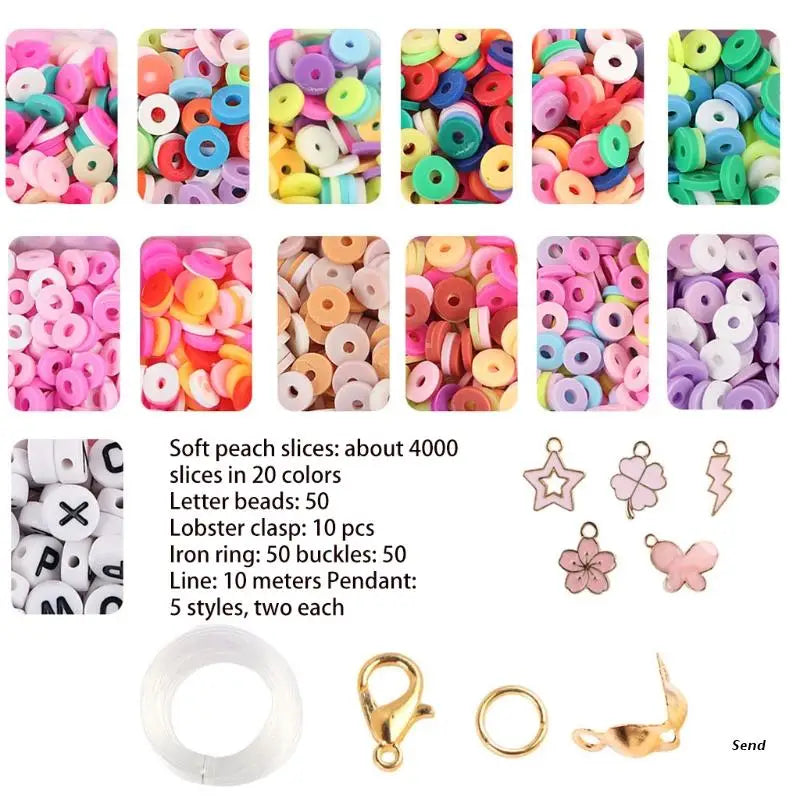 Polymer Clay Beads Kit for DIY Necklace Bracelet Making