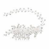 Soft Pottery Bride Bristle Comb Wedding Pearl Head Flower Hairpin Headdress