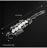 Soft Pottery Bride Bristle Comb Wedding Pearl Head Flower Hairpin Headdress