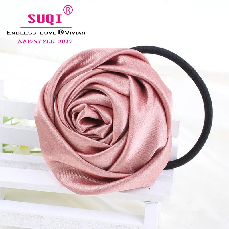 Vintage Delicate Rose Hair Rope for Women Lady