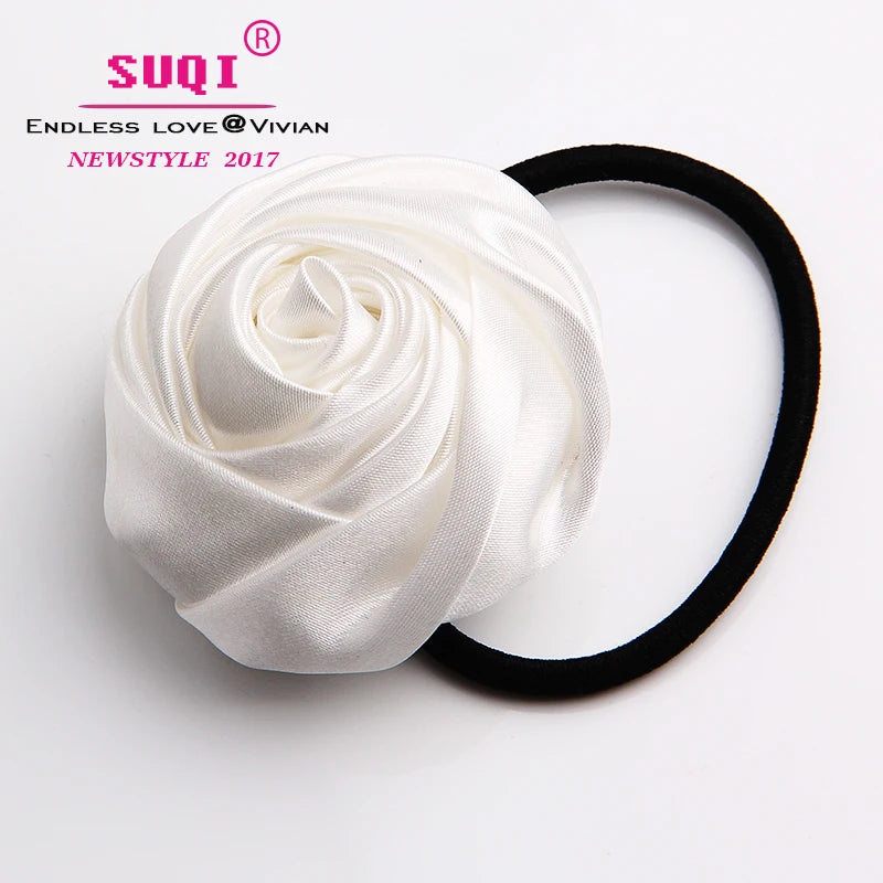 Vintage Delicate Rose Hair Rope for Women Lady