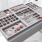 Soft Velvet Jewelry Box Drawer Storage Display Tray Drawer Case