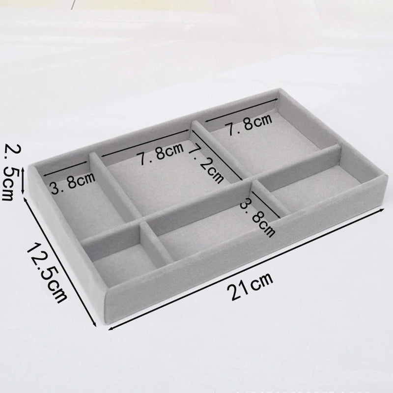 Soft Velvet Jewelry Box Drawer Storage Display Tray Drawer Case