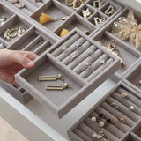 Soft Velvet Stackable Jewelry Tray Case