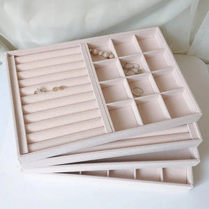 Stackable Jewelry Tray Case Display Storage Box Organizer Box Holder