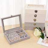 Velvet Stackable Jewelry Tray Ring Display Storage Box