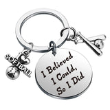 Softball Baseball Field Hockey Skate Skating Keychain Keyring Charm Key Chain