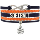 Softball Sports Love Infinity Charm Bracelets Jewelry Gift