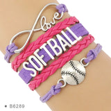 Softball Sports Love Infinity Charm Bracelets Jewelry Gift
