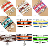 Softball Sports Love Infinity Charm Bracelets Jewelry Gift